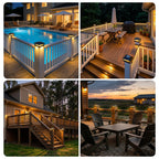 4x4 Solar Post Cap Lights 4-Pack, Dual Color LED Lights for Wood/Vinyl Post