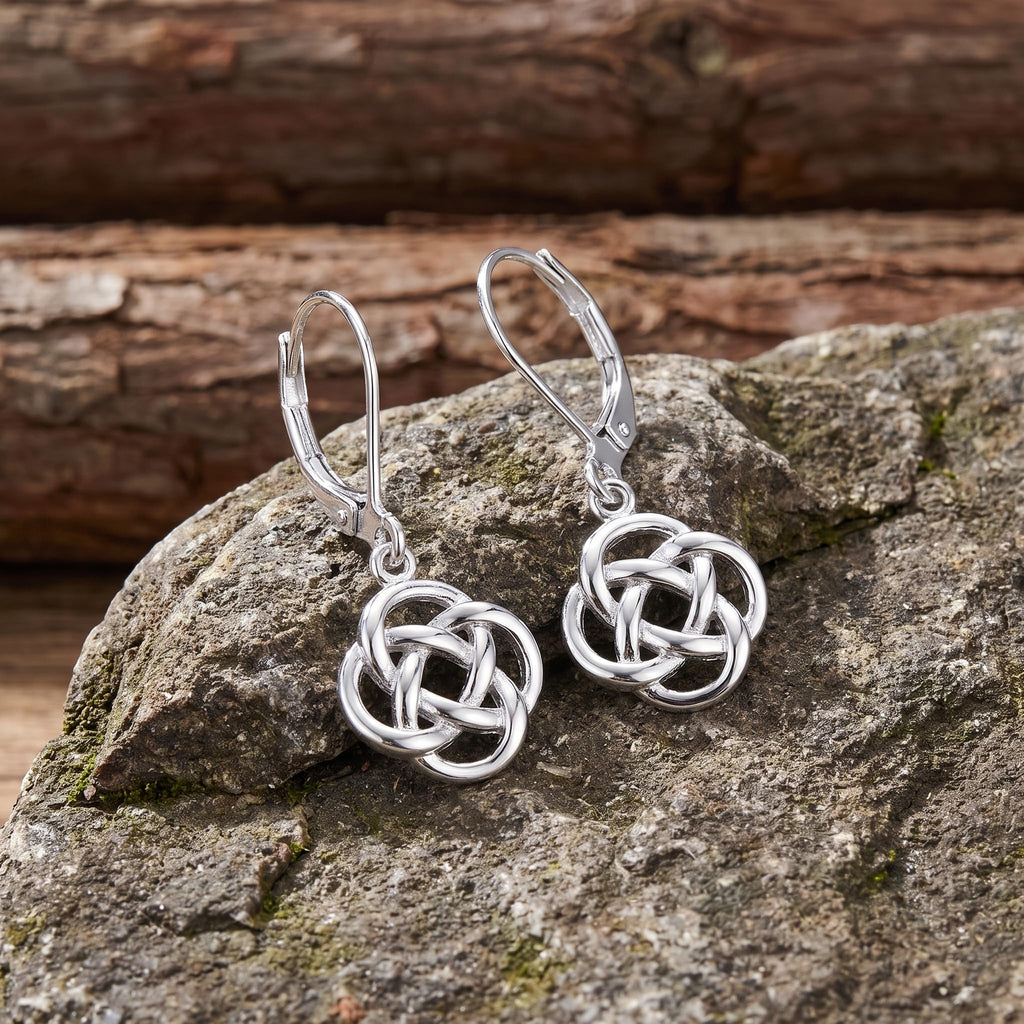 Sterling Silver Celtic Leverback Earrings