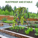 PHENEAHILL Large A-Frame Garden Trellis for Tomatoes, Cucumbers & Heavy Climbing Plants - Rust-Resistant, Heavy-Duty Steel, Perfect for Outdoor Gardens & Vertical Gardening(47" W x 63" H)