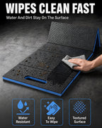 Sevenjungle Folding Kneeling Pad, 1 Inch Thick Compact Mechanic Mat, Blue