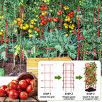Colingmill 8 Pack Tomato Cages 39 Inch (H) Heavy Duty Square Tomato Cages Powder Coated Steel Plants Support Garden Trellis Stakes for Cucumber, Peas, Vegetables Climbing Plants