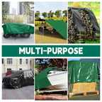 Tarp 15x15 ft Heavy Duty 100% Waterproof 10mil,UV Resistant,Durable Grommets and Reinforced Edges Green/Black Tarp for Camping, Swimming Pools,Car Coverage -by MVPNET