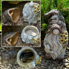 Mood Lab Garden Gnome - Key Hider Gnome Figurine - 9.25 Inch Lawn Statue - for Outdoor or House Decor