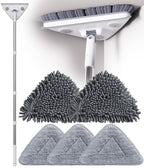 POPMOP Wall Cleaner Mop with Long Handle, Wall Duster with Extension Pole, 3-in-1 Wall Cleaner, Dust Mop with 5 Reusable Pads