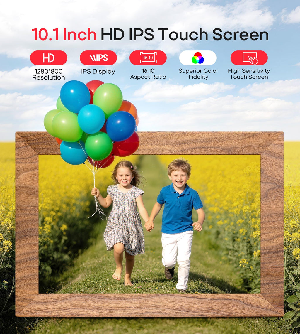 Frameo 10.1" Digital Picture Frame, 32GB Memory WiFi Electronic Photo Frame