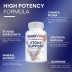 Research Verified Stone Support - Optimal Kidney Stone Defense - Chanca Piedra, Crataeva Nurvala, BioPerine - Vegan - 60 Capsules