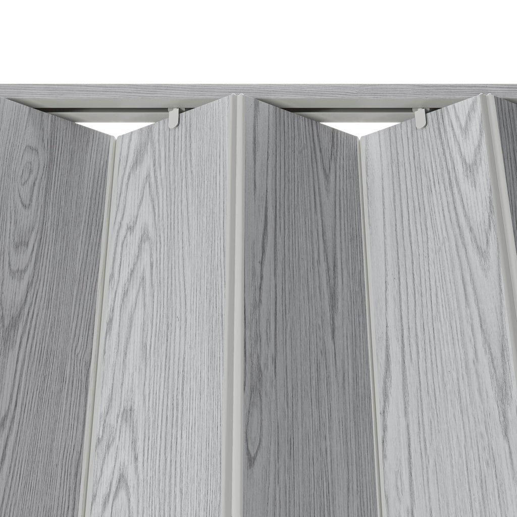 Techni Home Studio Series 32" W x 80" H PVC Foldable Accordion Door, Trimmable, Flexible Single Layer Panels, Grey