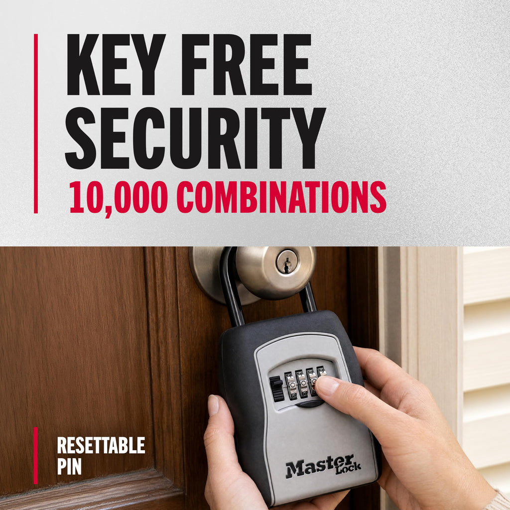 Master Lock Portable Key Lock Box, Combination Lock Box Holds 5 Keys 5400EC