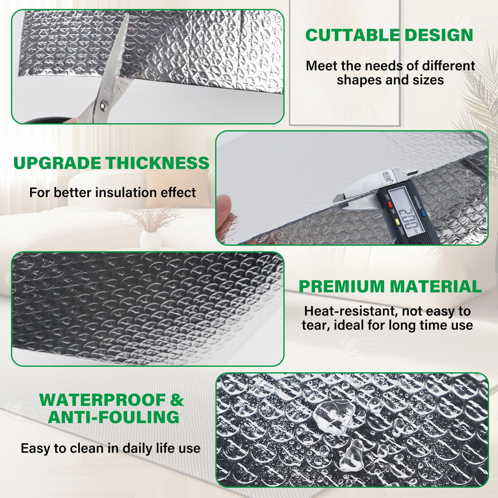 winemana 48IN x 10FT Window Insulation Roll, Reflective Window Heat Blocker