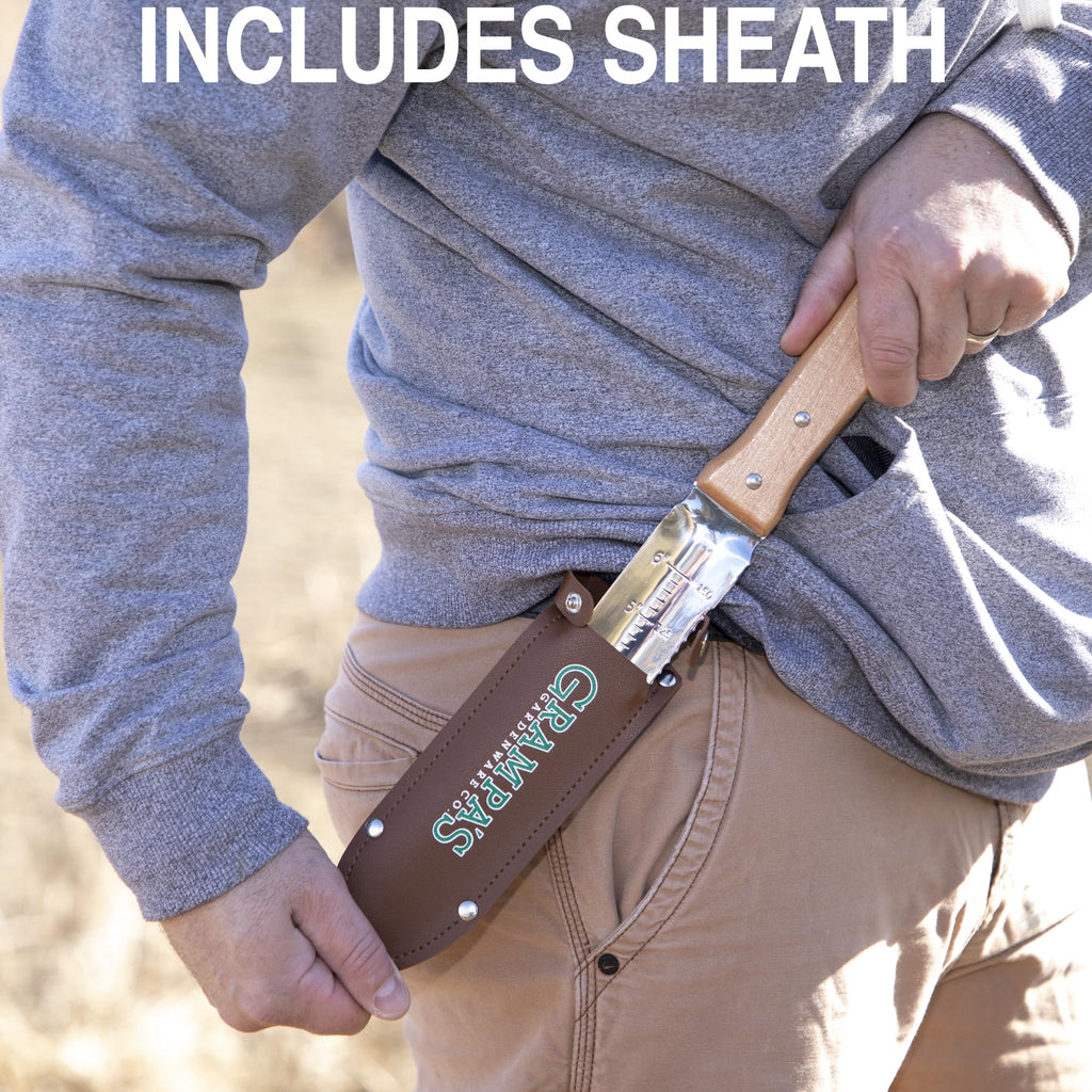 Grampa's Hori Hori Garden Knife with Sheath for Digging & Weeding