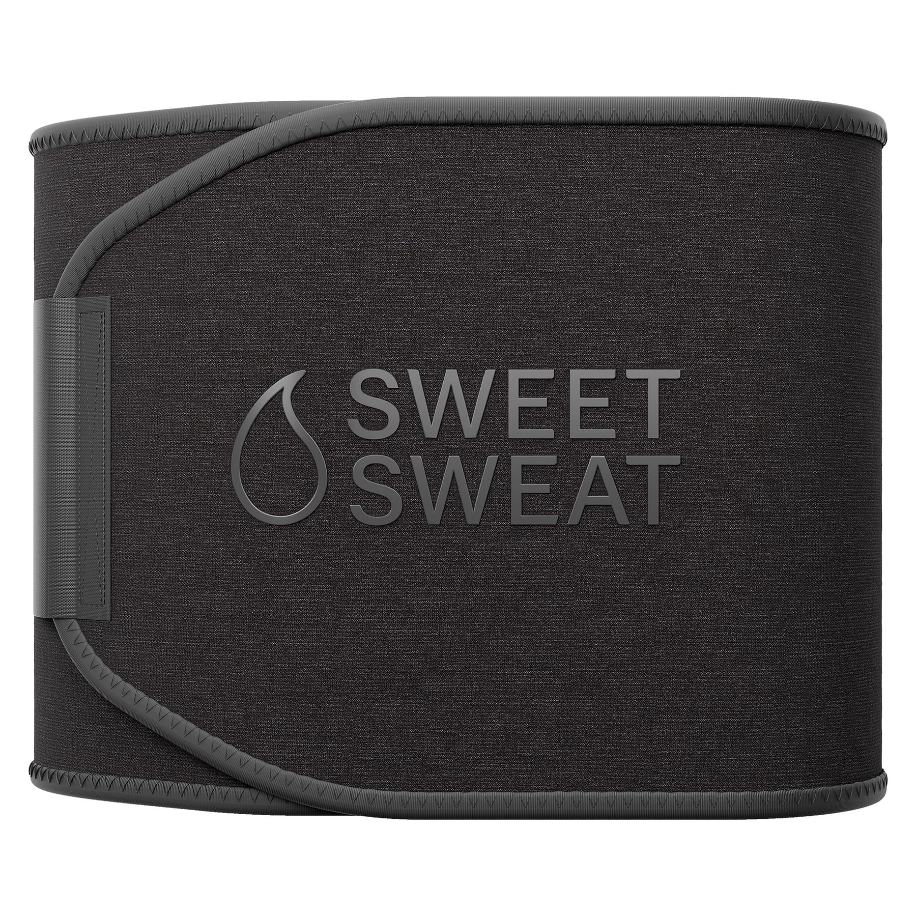 Sports Research Sweet Sweat Waist Trimmer (Core Series) - Premium Sweat Enhancing Fitness Band for Women & Men - Adjustable Fit �� Latex-Free Neoprene - Matte Black, Large