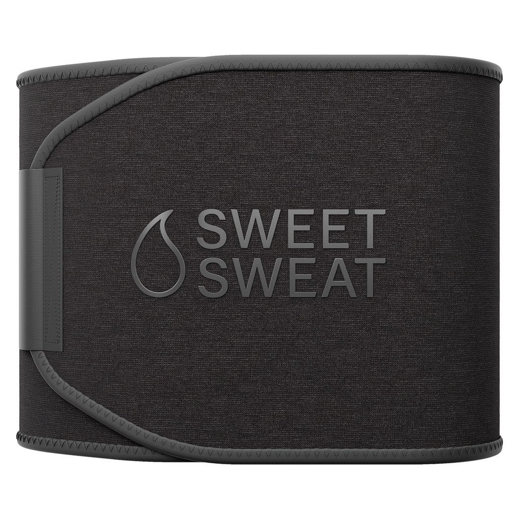 Sports Research Sweet Sweat Waist Trimmer (Core Series) - Premium Sweat Enhancing Fitness Band for Women & Men - Adjustable Fit �� Latex-Free Neoprene - Matte Black, Small