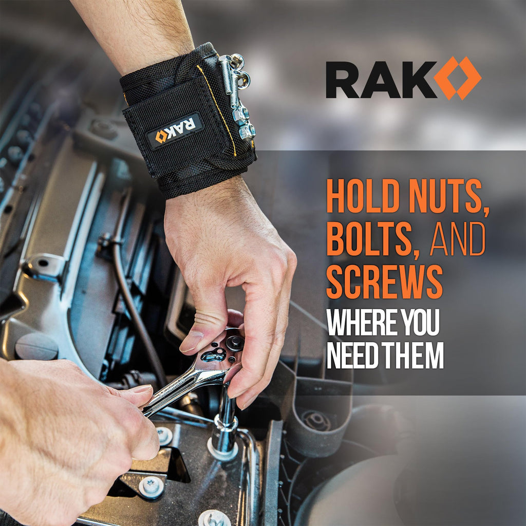 RAK Magnetic Wristband, Thumb Loop for Holding Screws, Nails, Drill Bits for Men - Made from Premium Ballistic Nylon, Lightweight Powerful Magnets for Dad, Husband, Grandpa, Handyman