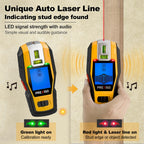 PREXISO 2-in-1 Stud Finder with Laser Level, Rechargeable Multi Surface Cross Line Laser & Wall Stud Scanners Tool for Hanging Frames & Picture, Wood Ac Wire Metal Studs Pipe Detection Gift for Dad