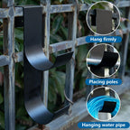 codree 4 Pcs Pool Fence Hooks for Pool Equipment, Black Heavy Duty Fence Hooks for Pool Poles, Slipe-on Fences Hanger for Pools Hose Pools Skimmer, Fit 3/4 Inch to 1-1/4 inch Railing