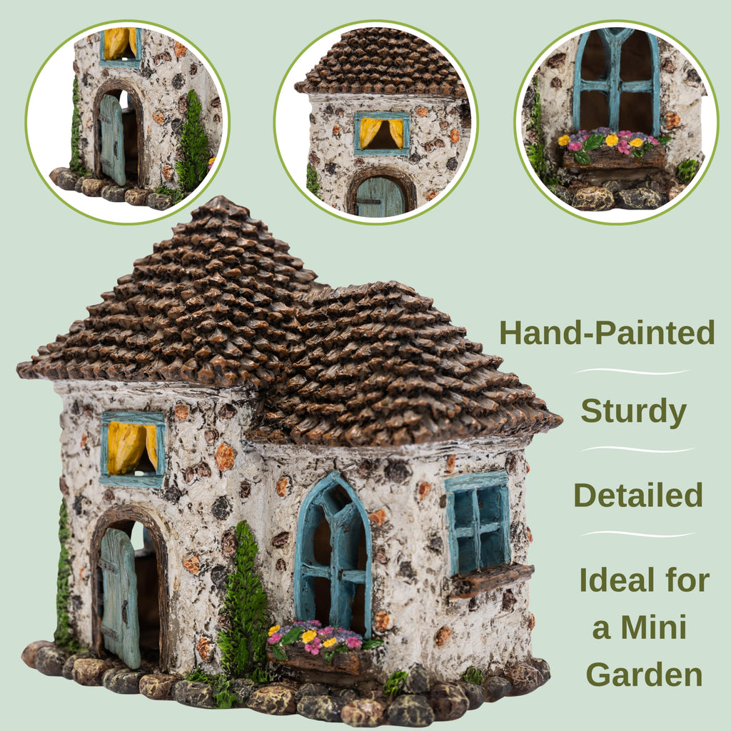 PRETMANNS Fairy Houses for Outside - Fairy Garden House Kit & Sign