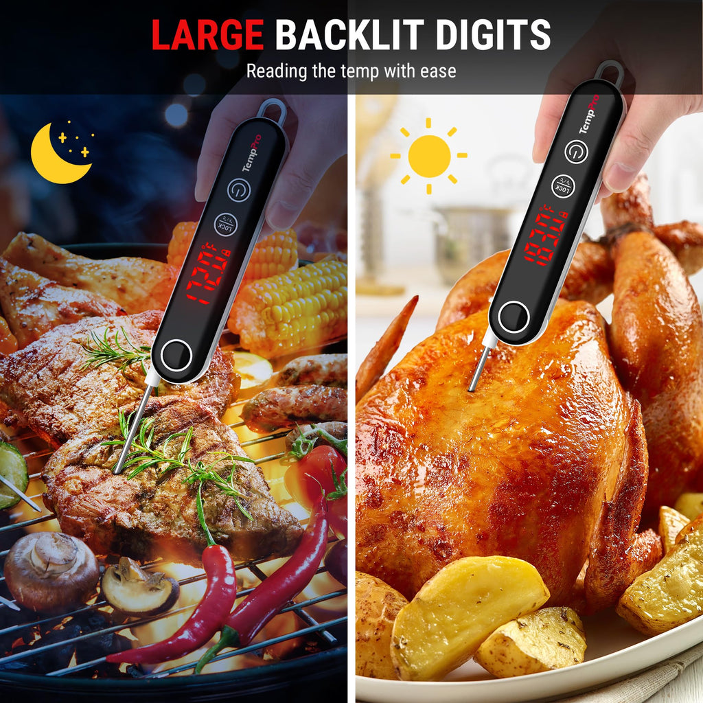TempPro TP18 Instant Read Meat Thermometer Digital with Thermocouple Sensor, Cooking Food Thermometer for Grill, Smoker, BBQ, Oil Deep Frying, Candy, Kitchen Thermometer Bakeware(Previously ThermoPro)