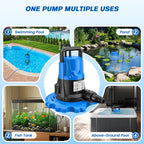 Acopair 1 HP Automatic Pool Cover Pump 5000 GPH - Submersible Water Removal Pump with 26ft Power Cord & 3/4” Check Valve for Pool, Hot Tubs, Rooftops, Water Beds and more (2026 Upgrade）