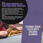 Dura-Gold Premium 120 Grit PSA Purple Film Ceramic Longboard Sandpaper, 2-3/4" Wide Continuous 20 Yard Roll - Self Adhesive Stickyback for Auto & Wood Air File Long Board Sanders, Hand Sanding Blocks