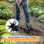 CKLT 66in Rotary Cultivator Garden Tool with Tempered Spring Steel Tines