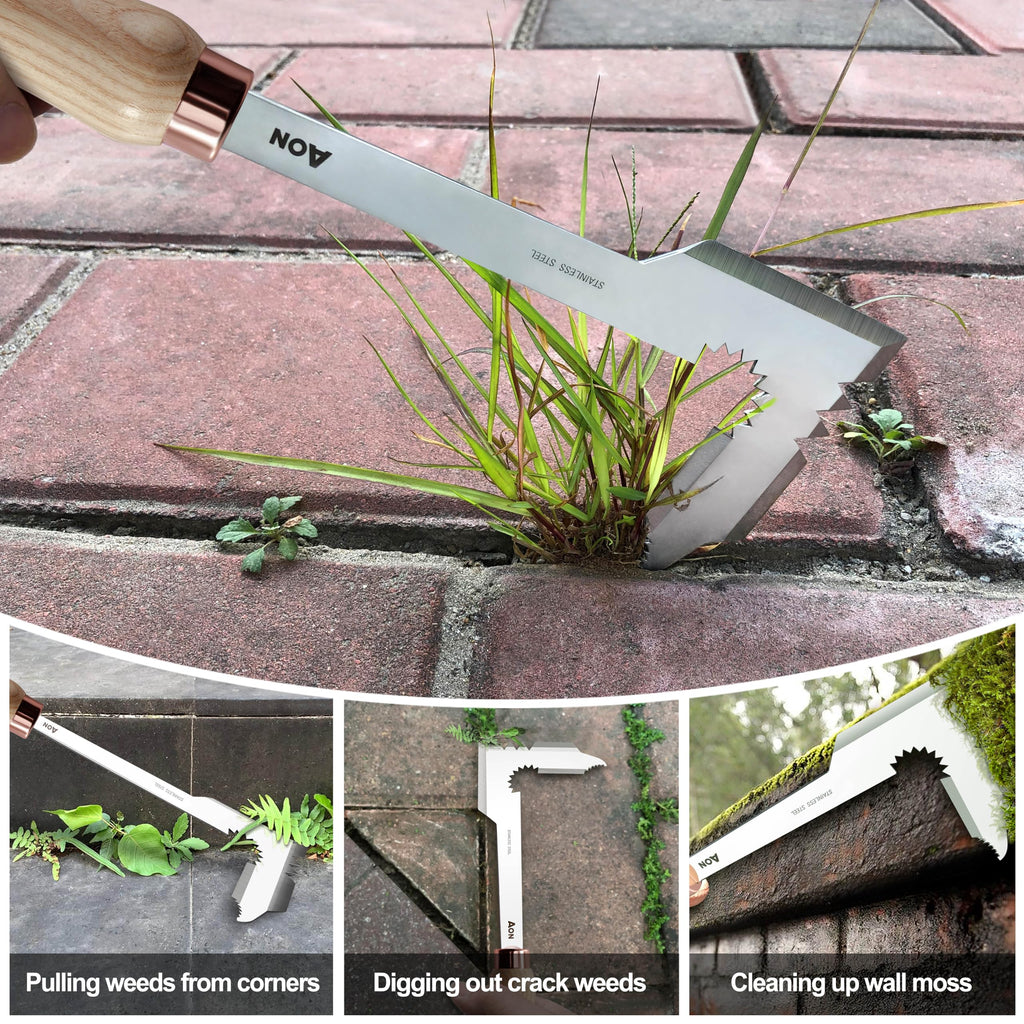 AON 2-Pack Crack Weeder & Root Remover Tool Set for Patios and Gardens