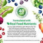 Rainbow Light Womens One + Multivitamin 50 Plus | 60 Caplets | Supports Menopause | Real Food Nutrients, Digestive Enzymes & Probiotics