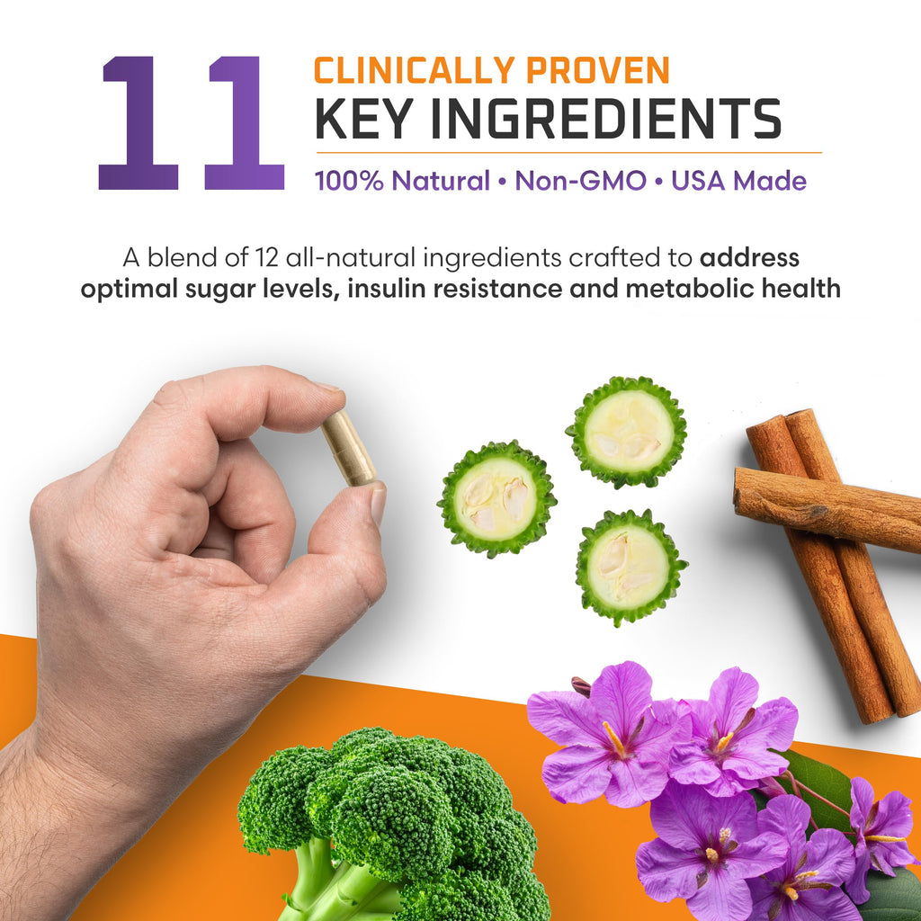 Ben's Natural Health Glucose Control Supplement with Berberine, Chromium, Inositol, Magnesium, 12 Ingredient Complex for Glucose and Carbohydrate Metabolism Support, 120 Capsules