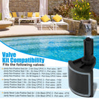 NURATIT 2-Port/3-Port Pool Valve Rebuild Kit Compatible with Jandy 2-way/3-way 4716, 4717 Valves, and Jandy Gray Series Valves, Includes Handle 7433, Valve Cover 4606, Diverter Valve 4720 (1 Pack)