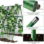 Garvee Outdoor Plant Support Trellis, 4 ft x 4 ft Metal A-Frame with Netting for Tomatoes Cucumbers Peas Beans Grapes, Climbing Vegetable Garden Trellis for Raised Beds, Green