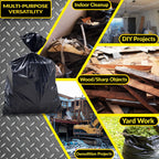 Reli. Contractor Garbage Bags 55 Gallon | 20 Trash Bags | Heavy Duty | Black Contractor