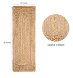 COTTON CRAFT Jute Braided Table Runner - 13x36 inches Natural Table Runner
