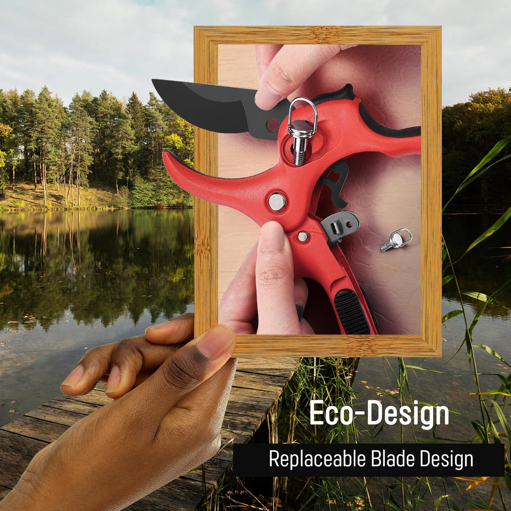 DUROX - Ratchet Pruning Shears, Garden Shears with 3X Cutting Power. Effort-Saving Heavy-Duty Anvil Pruners. Replaceable Blade Cutting Blade Design. Ideal Secateurs for Precise Trimming, Model DGR-01