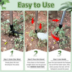 Hivenlly Weed Puller Tool, Stand Up Weed Remover Tool with Long Handle, 4 Claw Steel Head Weeder Tool with 4-Sectioal Pole Design, Garden Hand Weeding Tool, Smoothly Remove Weeds Without Kneeling