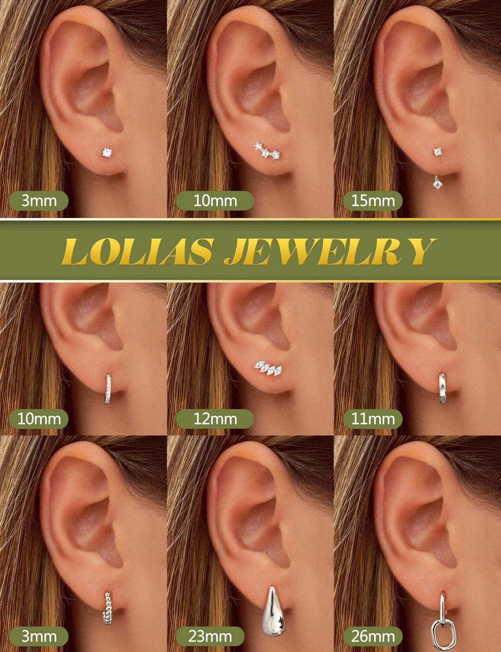 LOLIAS 9Pairs Hypoallergenic 14K Gold Plated Hoop Earrings Set for WomenLightweight Huggie Small Hoops Pearl Dainty Stud Hoop Earrings for Gift Silver Double Hoop Silver A
