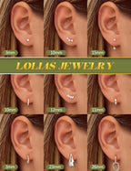 LOLIAS 9Pairs Hypoallergenic 14K Gold Plated Hoop Earrings Set for WomenLightweight Huggie Small Hoops Pearl Dainty Stud Hoop Earrings for Gift Silver Double Hoop Silver A