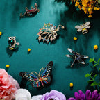 Junkin 12 Pcs Women Brooches Bulk Vintage Rhinestone Pin Set,Animal