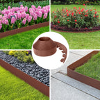 4-Inch x 100 FT Landscape Edging Border with 150 Stakes, Plastic Garden Edging Border Kit, Flexible No Dig Lawn Edging Border for Garden Flower Beds Yard Pathway Paver (Brown)