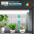 JESLED 4FT Grow Lights, 5000K Full Spectrum Sunlight White, V-Shaped Beam