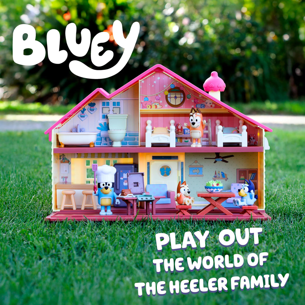 Bluey Toy House Playset, Mega Bundle Family Home & BBQ Playhouse Toys, Bluey, Bingo, Bandit, Chilli, House Playset for Toddlers 3-5, Amazon Exclusive