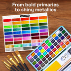 ARTISTRO 50 Colors Watercolor Paint Set with Palette & Brush Pens