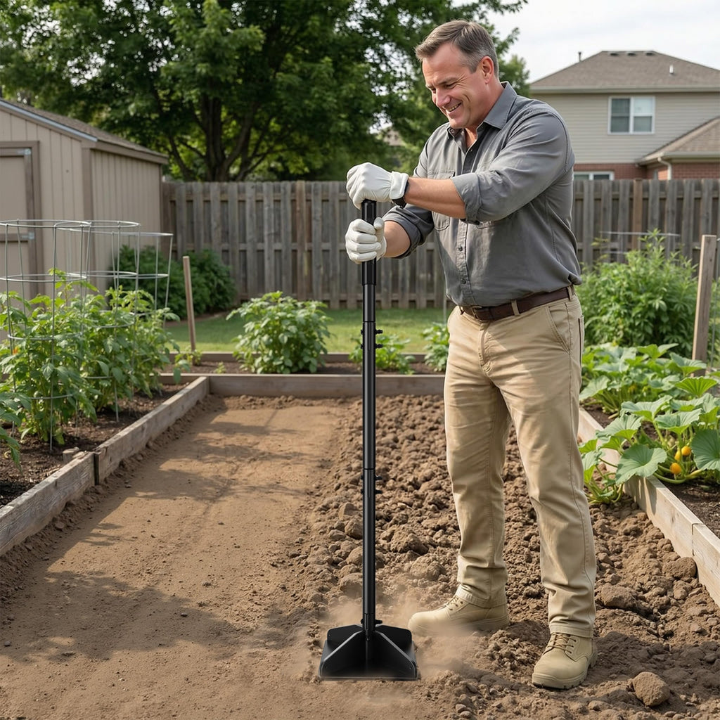 48" Handle Steel Tamper,8×8" Tamper Tool Landscaping