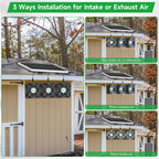blessny Waterproofed Solar 3 Fan Kit for Outside Intake or Exhaust air