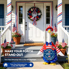 Porch Goose Outfit for 4th of July, America 250 Patriotic Goose Clothes for 23 Inch Lawn, Independence Day Porch Decor with Hat & Glasses, America 250th Anniversary Goose Outfit, 1776–2026 Sign & Pin