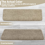 PURE ERA Bullnose Carpet Stair Treads Set Tape Free Non-Slip Indoor Stair Protectors Pet Friendly Rugs Covers Soft Skid Resistant Washable Reusable 9.5" x 30"(2 Pieces,Cream Gray)