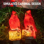 Dazzle Bright 2 Pack 22.5 in Cardinal Bird Solar Lights, Red Bird Solar Powered Lights Cardinal Garden Stake Light for Christmas Pathway Garden Lawn Yard Gifts Decoration