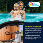 U.S. Pool Supply 12 Foot Heavy-Duty Above Ground Pool Hose, 1.5" - Black Replacement Filter Connecting Hose, Flexible Spiral Wound EVA - Compatible with Intex for Pool Filter Pumps -Skimmer Pump