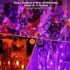 Brizled Halloween Lights Outdoor, Orange Purple Tree Lights, 200 LED, 66 ft
