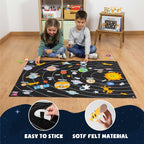 Solar System for Kids Toys with 61 Felt Figures - BONNYCO | Space Montessori Toys, Girls Boys Birthday Gifts Planets | Felt Board for Toddlers Story, Educational Kids Gifts 3 4 5 6 7 8 Years Christmas