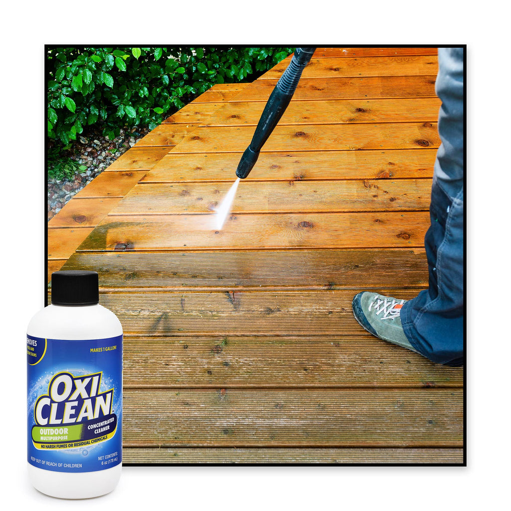 OxiClean Outdoor Multipurpose Super Concentrated Cleaner - Makes 4 Gallons Stain Remover Driveway for Concrete (4 Pack 6oz Bottle = Gallons) White 24 Fl Oz