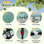 Devoko Walk-in Greenhouse Instant Pop Up Green House Portable 8x6 FT Green